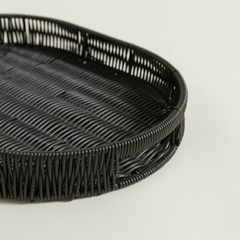 BANDEJA OVAL PLASTIC SOGA COLOR NEGRO - comprar online