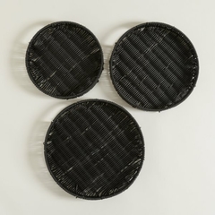 BANDEJA REDONDA SOGA PLASTIC COLOR NEGRO - comprar online