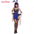 Yelan Derivative Bunny Sexy Lingerie Set Halter High Slit Mini Dress and Thong Set with Fuzzy Shawl Miccostumes