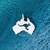 Pingente Mapa da Austrália com Canguru em Prata 950