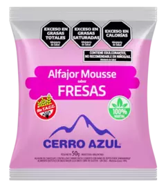 Alfajor mousse de fresas - Cerro azul
