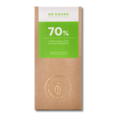 Chocolate 70% Puro Cacao con Azúcar Orgánico - Dr Cacao