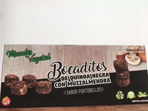 Bocaditos de quinoa negra con muzzalmendra sabor portobellos - Mundo Vegetal
