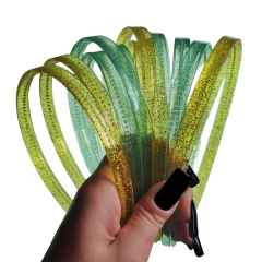 Imagem do TIARA DE DENTINHO COM GLITTER 10MM - 12 UNIDADES - VERDE E AMARELA BRASIL