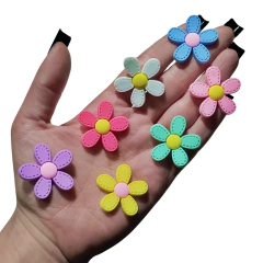 Aplique Emborrachado Flor Pesponto Pink 2,5cm﻿ - Unidade - comprar online