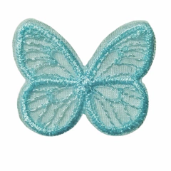 Aplique Bordado - Borboleta de Tecido Verde Água 3.5cm - Unidade