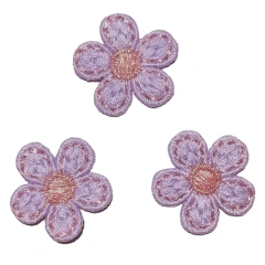 Aplique Flor lilás Crochê 3cm - Unidade