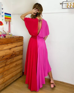 Vestido Trancoso Vermelho e Rosa na internet