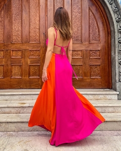 Vestido Jardins Laranja e Rosa - loja online