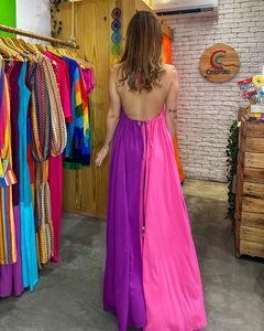 Vestido Ilha do Mel Rosa e Roxo - COLORATO