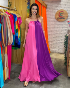 Vestido Ilha do Mel Rosa e Roxo