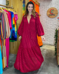 Vestido Marrocos Cereja
