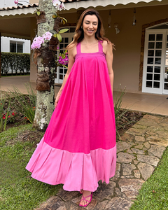 Vestido Sorrento Pregas Pink
