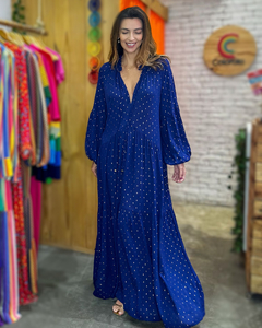 Vestido Marrocos Azul Marinho na internet