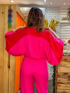 Macacão Luanda Pink e Vermelho - loja online