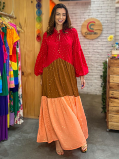 Vestido Marrocos Vermelho na internet