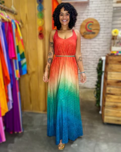 Vestido Dubai Degradê Laranja na internet