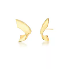 Brinco espiral liso com zircônias banhado a ouro - comprar online