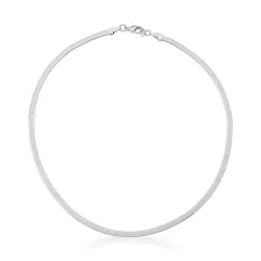 Colar malha esteira laminada banhada a ródio - comprar online