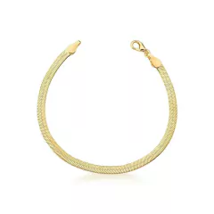 Pulseira em malha laminada lisa banhada a ouro - comprar online