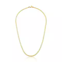 Colar de malha esteira laminada lisa banhado a ouro - comprar online