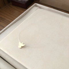 Colar nylon divino Espírito Santo banhado a ouro 18k