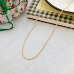 Colar malha rabo de rato liso banhado a ouro