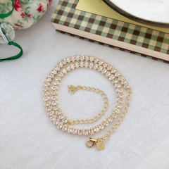 Imagem do Colar choker com cristais de gotas banhado a ouro