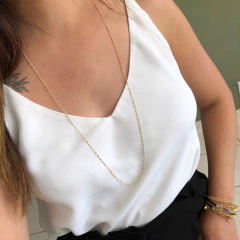 Colar longo esferas lisas banhado a ouro - comprar online