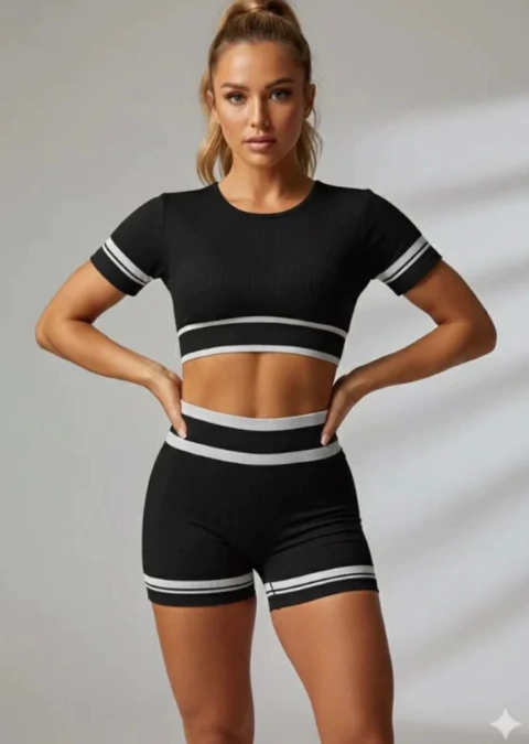 CONJ SHORT LISTRAS | CANELADO PREMIUM