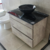 Vanitory Colgante 60 Nordica Concreto Con Tapa Negra