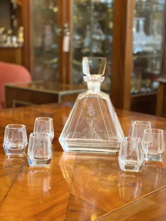 Conjunto para licor Art Déco em cristal - comprar online