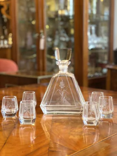 Conjunto para licor Art Déco em cristal