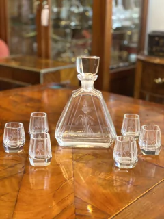 Conjunto para licor Art Déco em cristal