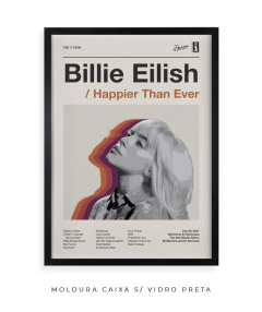 Quadro / Pôster -- Billie Eilish - Happier Than Ever - Zebra Filomena | Quadros e Pôsteres de Música