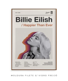 Quadro / Pôster -- Billie Eilish - Happier Than Ever - Zebra Filomena | Quadros e Pôsteres de Música