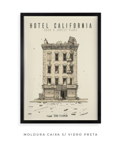 Quadro / Pôster - Eagles - Hotel California - Zebra Filomena | Quadros e Pôsteres de Música