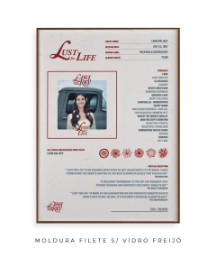 Quadro / Pôster - Lana del Rey - Lust for Life - Zebra Filomena | Quadros e Pôsteres de Música
