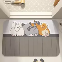 Alfombra de Baño "Gatitos y Conejo"