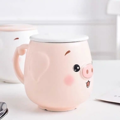 TAZA CON TAPA CHANCHITO