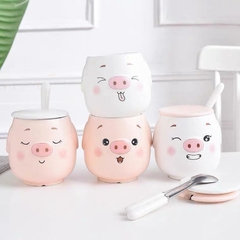 TAZA CON TAPA CHANCHITO