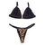 Top Iza /calcinha Bronze Semi Fio/ Onça | Preto - comprar online