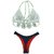 Top Kelly /calcinha Asa Delta Semi Fio/ top Branco | AD ( Azul Marinho - Vermelho Vivo) na internet