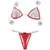 Imagem do Top Cortininha /calcinha Bronze Semi Fio/ Vermelho | Branco