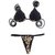 Top Cortininha / Calcinha Bronze Semi Fio/ Onça | Preto - loja online