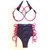 Top Aro (fixo) / Calcinha Hot Pant Kim Semi Fio / Preto | Vermelho Vivo - comprar online