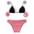 Top Cortininha / calcinha Pant / Rosa BB | Preto - Branco