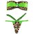 Top Wendy /calcinha Josy Semi Fio/ Onça | Verde Neon