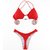 Top Kelly /calcinha Asa Delta Semi Fio/ Vermelho Vivo | Branco - comprar online