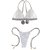 Top Iza ( Regulável) / Calcinha Asa Delta Amarrar Semi Fio/ Branco | Listrado Fino - comprar online